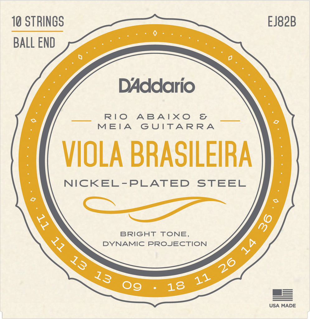 D'Addario EJ82B Viola Brasileira Set, Rio Abaixo and Meia Guitarra