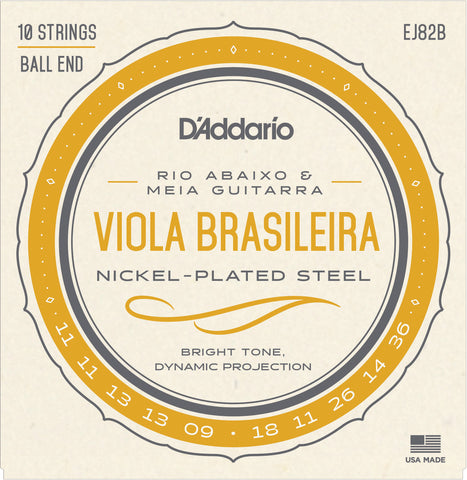 D'Addario EJ82B Viola Brasileira Set, Rio Abaixo and Meia Guitarra