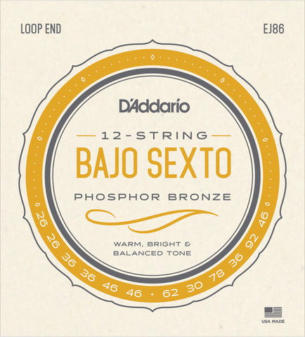 D'Addario EJ86 Bajo Sexto Strings