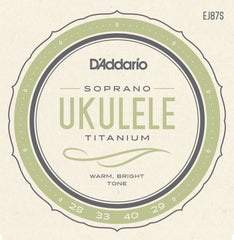 D'Addario EJ87S Titanium Ukulele Strings, Soprano