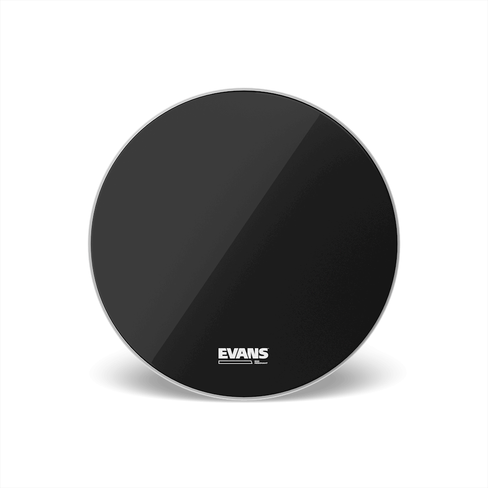 Evans EQ3 Resonant Black Bass Drum Head, No Port, 28 Inch