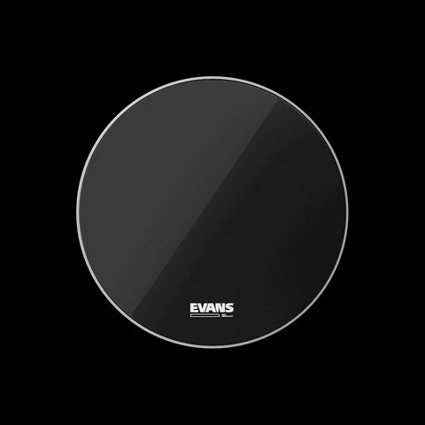 Evans EQ3 Resonant Black Bass Drum Head, No Port, 28 Inch