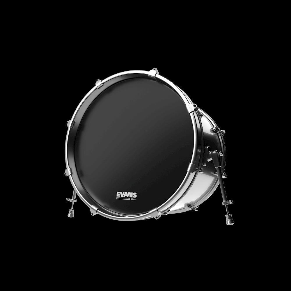 Evans EQ3 Resonant Black Bass Drum Head, No Port, 28 Inch