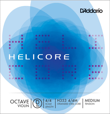 Helicore Octave Violin Single D String, 4/4 Scale, Medium Tension