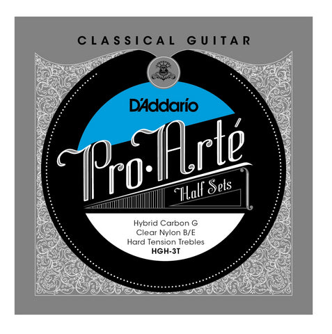 D'Addario HGH-3T Pro-Arte Hybrid Carbon G Classical Guitar Half Set, Hard Tension