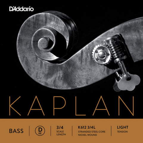 D'Addario Kaplan Bass Single D String, 3/4 Scale, Light Tension