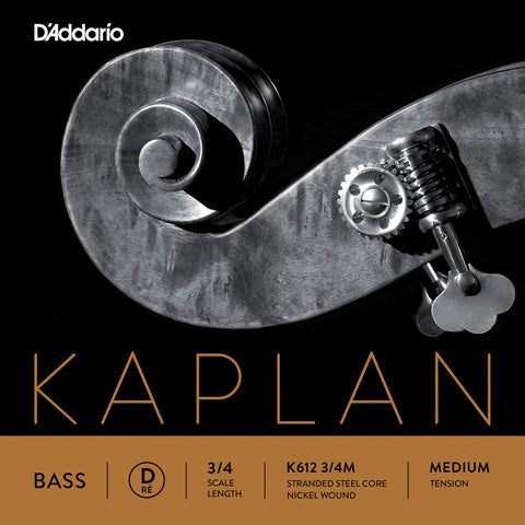 D'Addario Kaplan Bass Single D String, 3/4 Scale, Medium Tension