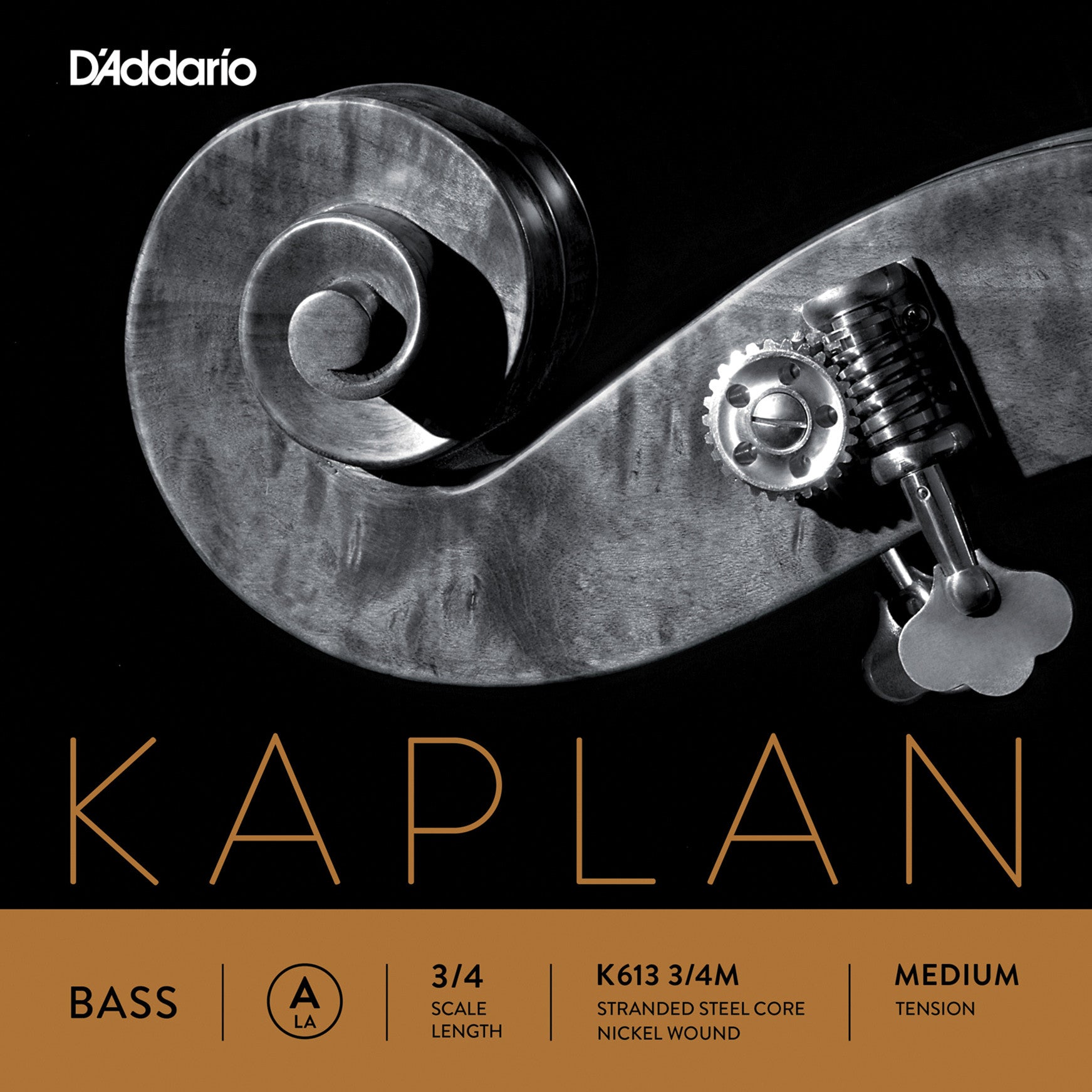D'Addario Kaplan Bass Single A String, 3/4 Scale, Medium Tension
