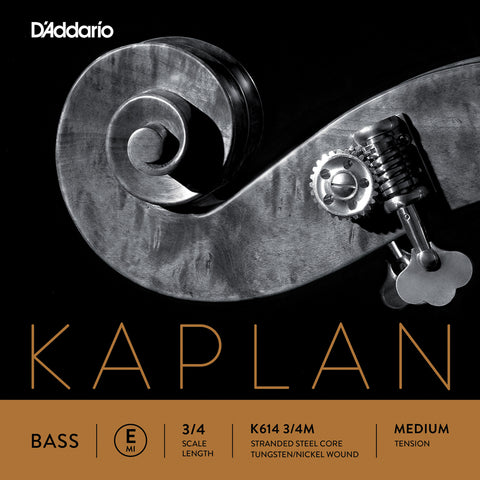 D'Addario Kaplan Bass Single E String, 3/4 Scale, Medium Tension