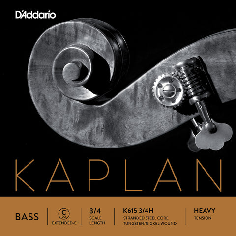 D'Addario Kaplan Bass Single C (Extended E) String, 3/4 Scale, Heavy Tension