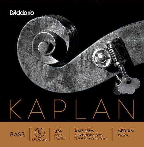 D'Addario Kaplan Bass Single C (Extended E) String, 3/4 Scale, Medium Tension