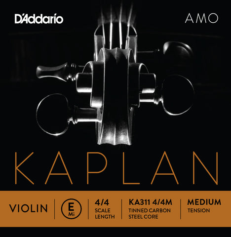 D'Addario Kaplan Amo Violin E String, 4/4 Scale, Medium Tension