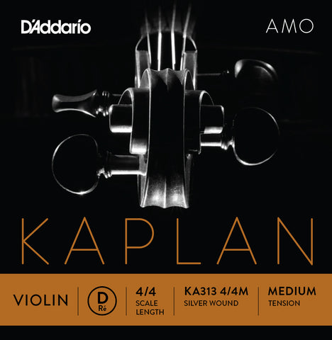 D'Addario Kaplan Amo Violin D String, 4/4 Scale, Medium Tension