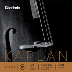 D'Addario Kaplan Cello String Set, 4/4 Scale, Light Tension