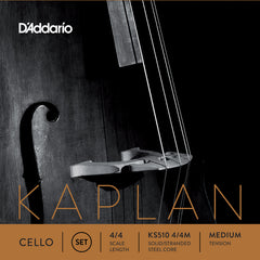 D'Addario Kaplan Cello String Set, 4/4 Scale, Medium Tension