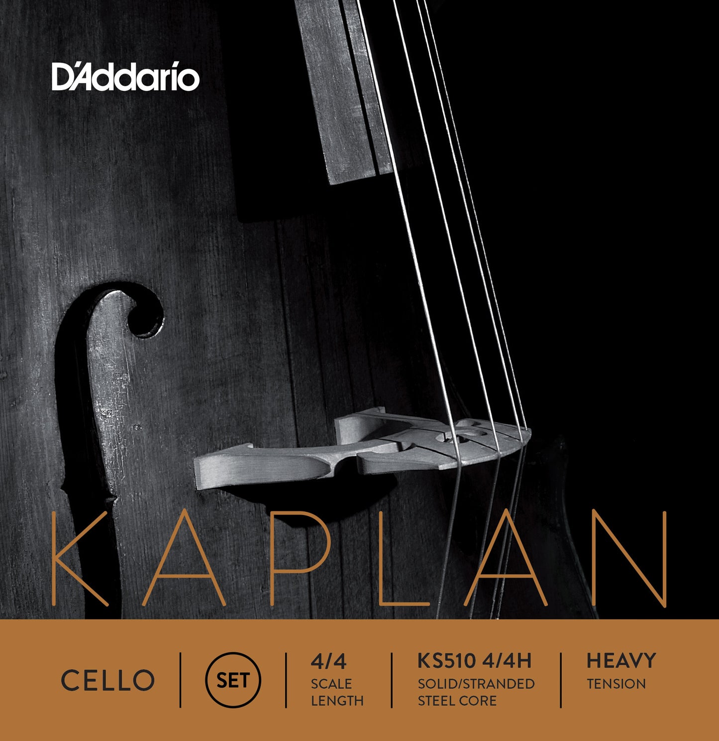 D'Addario Kaplan Cello String Set, 4/4 Scale, Heavy Tension