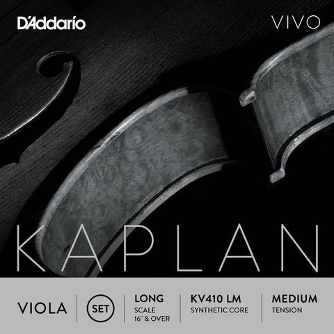 D'Addario Kaplan Vivo Viola String Set, Long Scale, Medium Tension