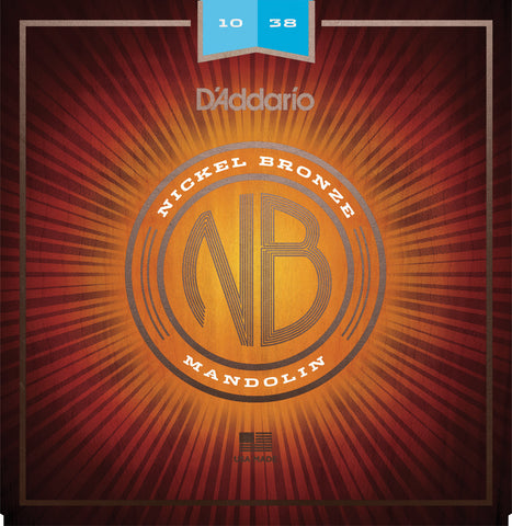 D'Addario NBM1038 Nickel Bronze Mandolin Strings, Light, 10-38