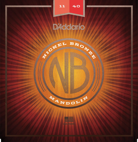 D'Addario NBM1140 Nickel Bronze Mandolin Strings, Medium, 11-40