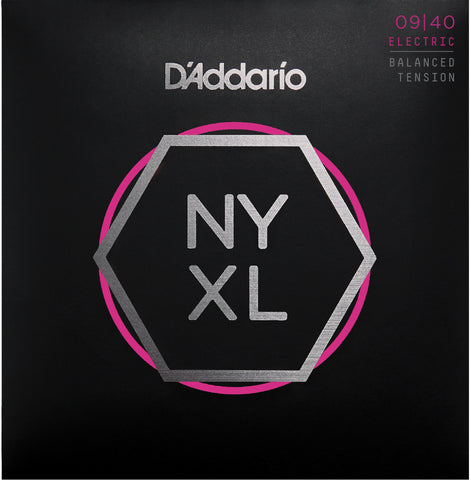 D'Addario NYXL0940BT Nickel Wound Electric Guitar Strings, Balanced Tension Super Light, 09-40