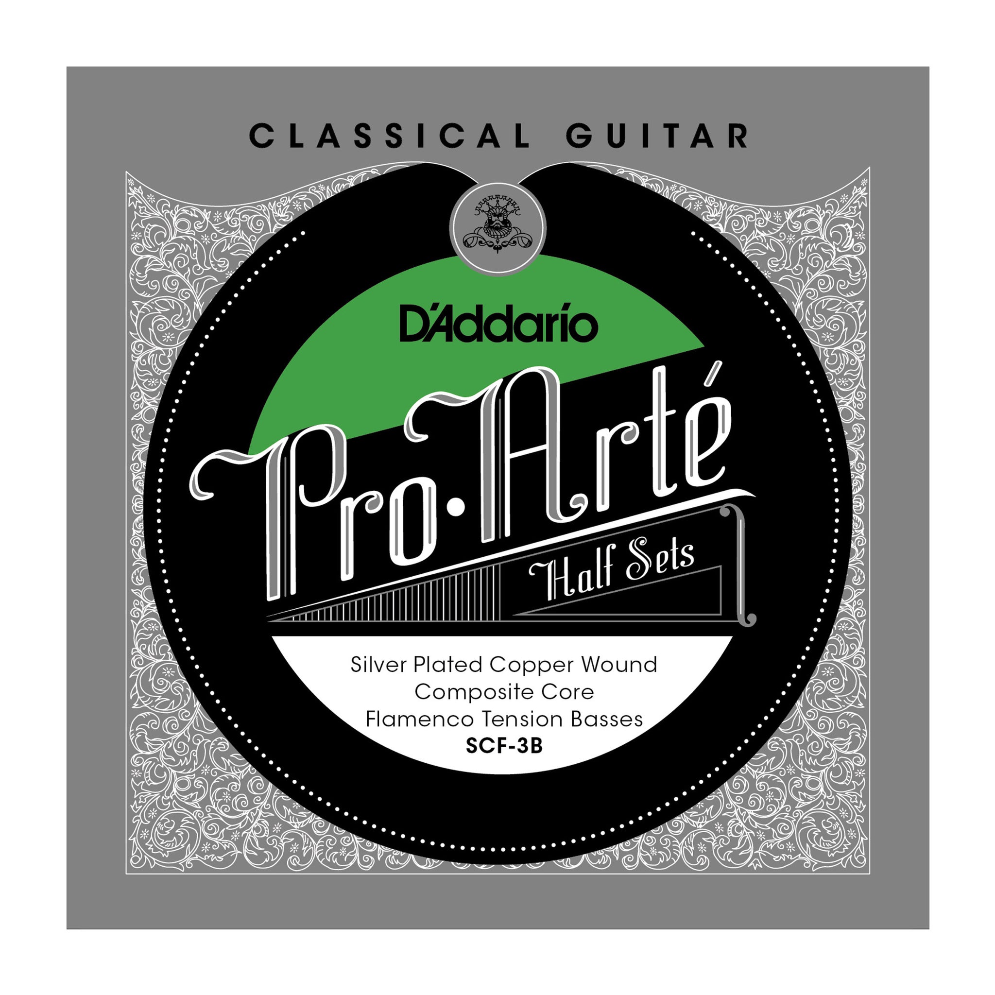 D'Addario SCF-3B Pro-Arte Silver Plated Copper on Composite Core Classical Guitar Half Set, Flamenco Tension