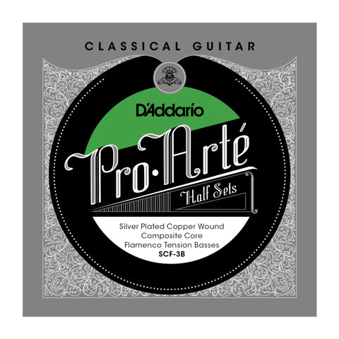 D'Addario SCF-3B Pro-Arte Silver Plated Copper on Composite Core Classical Guitar Half Set, Flamenco Tension