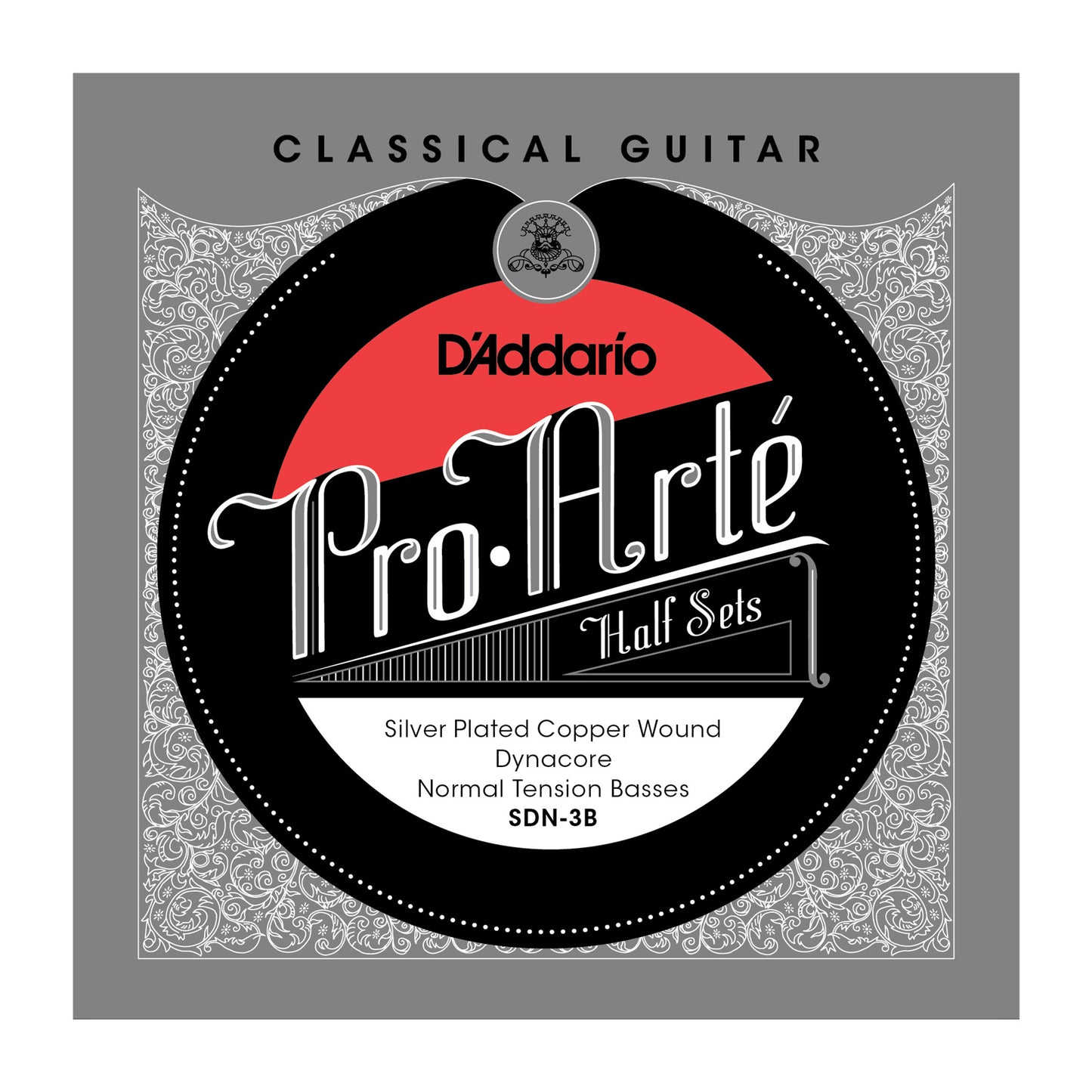 D'Addario SDN-3B Pro-Arte Silver Plated Copper on Composite Dynacore Classical Guitar Half Set, Normal Tension