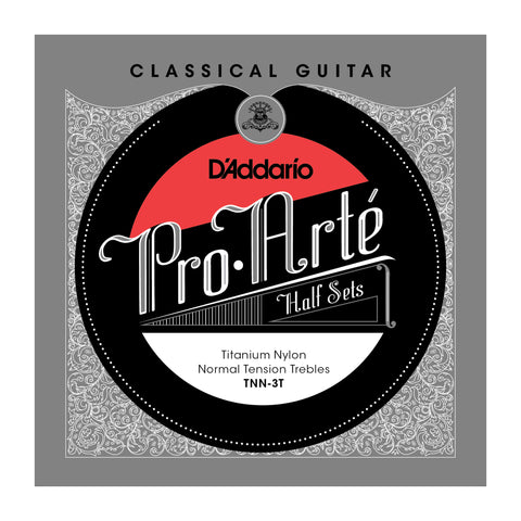 D'Addario TNN-3T Pro-Arte Titanium Nylon Classical Guitar Half Set, Normal Tension