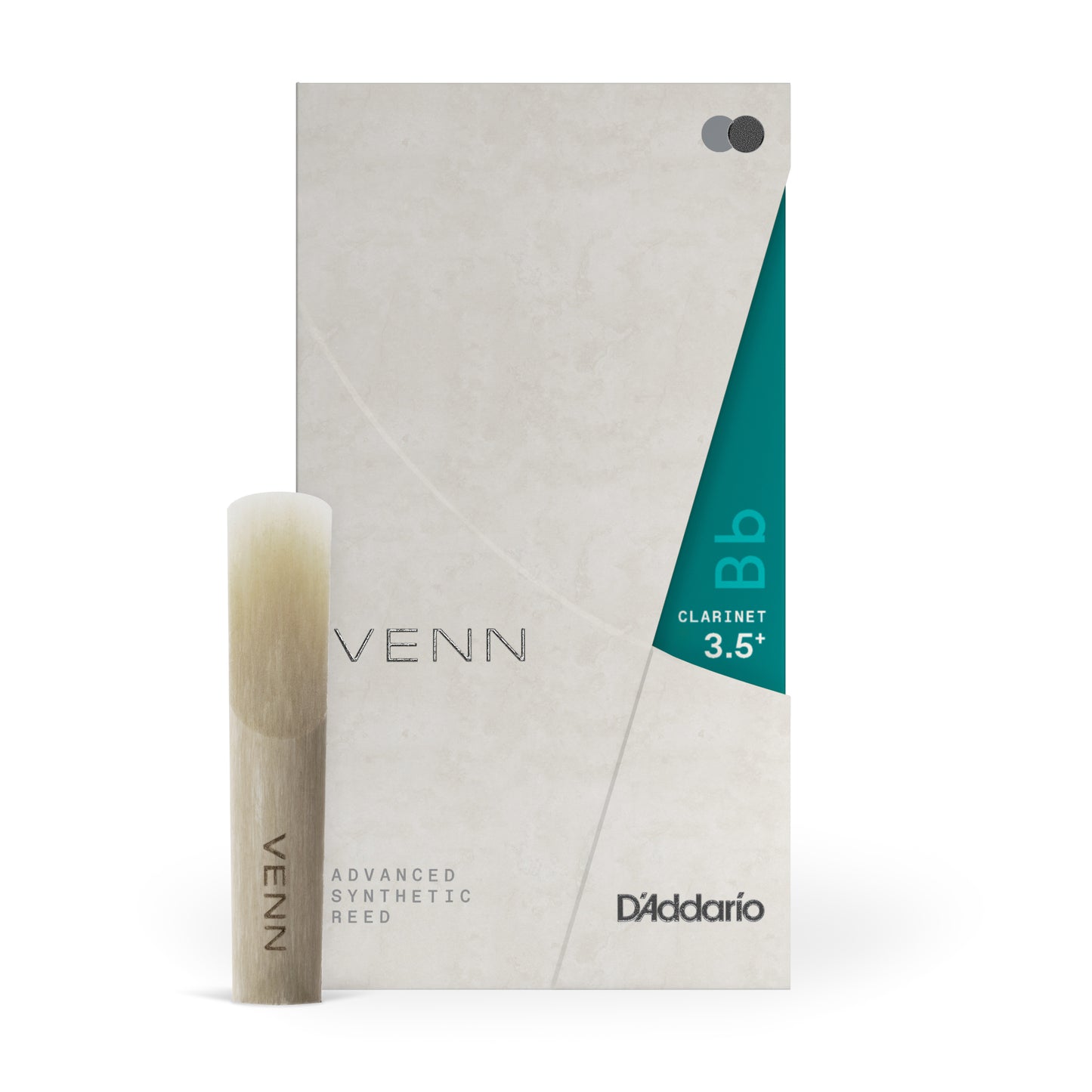 D'Addario VENN Bb Clarinet Reed, G2, Strength 3.5+, 1-Pack