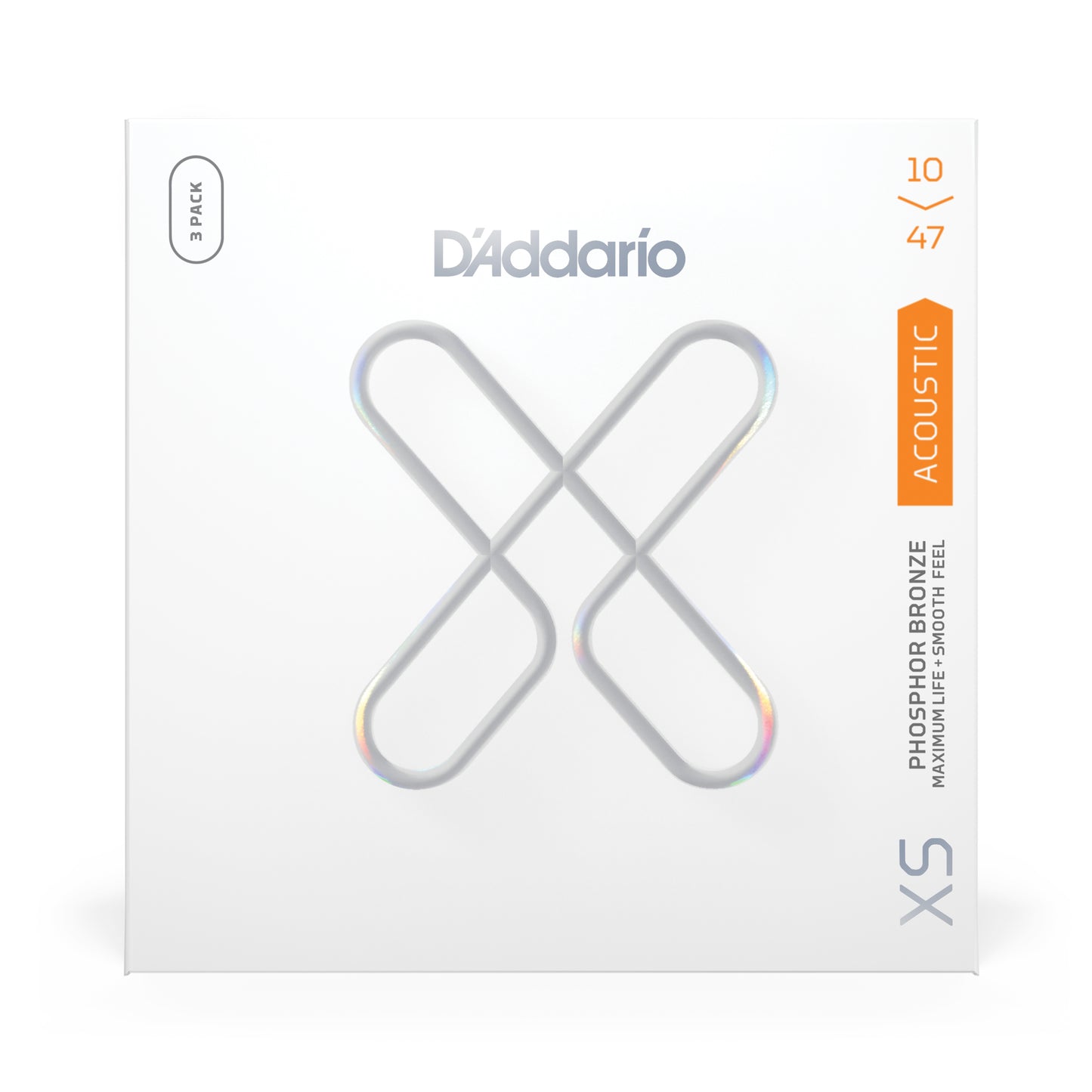 D'Addario 10-47 Extra Light XS Phosphor Bronze Acoustic Guitar Strings 3-Pack