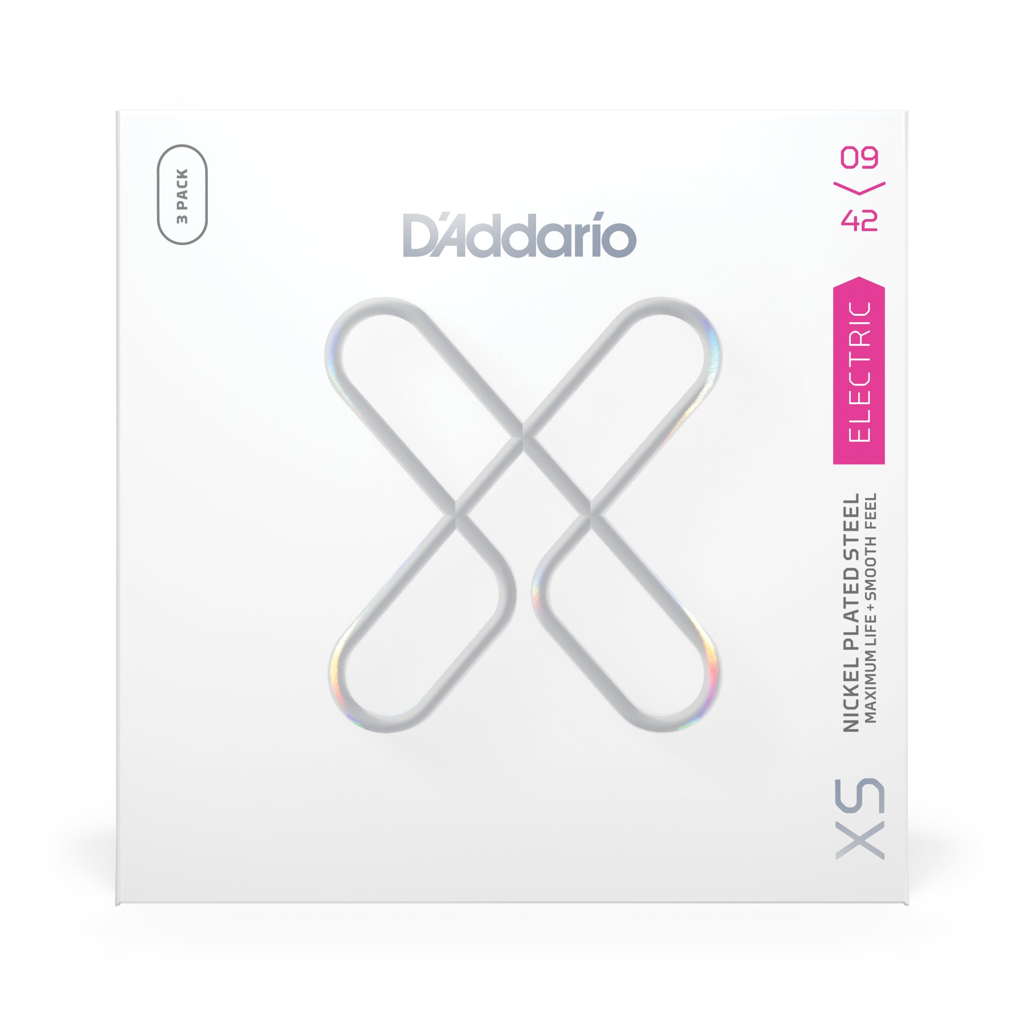 D'Addario 09-42 Super Light, XS Nickel Coated Electric Guitar Strings 3-Pack