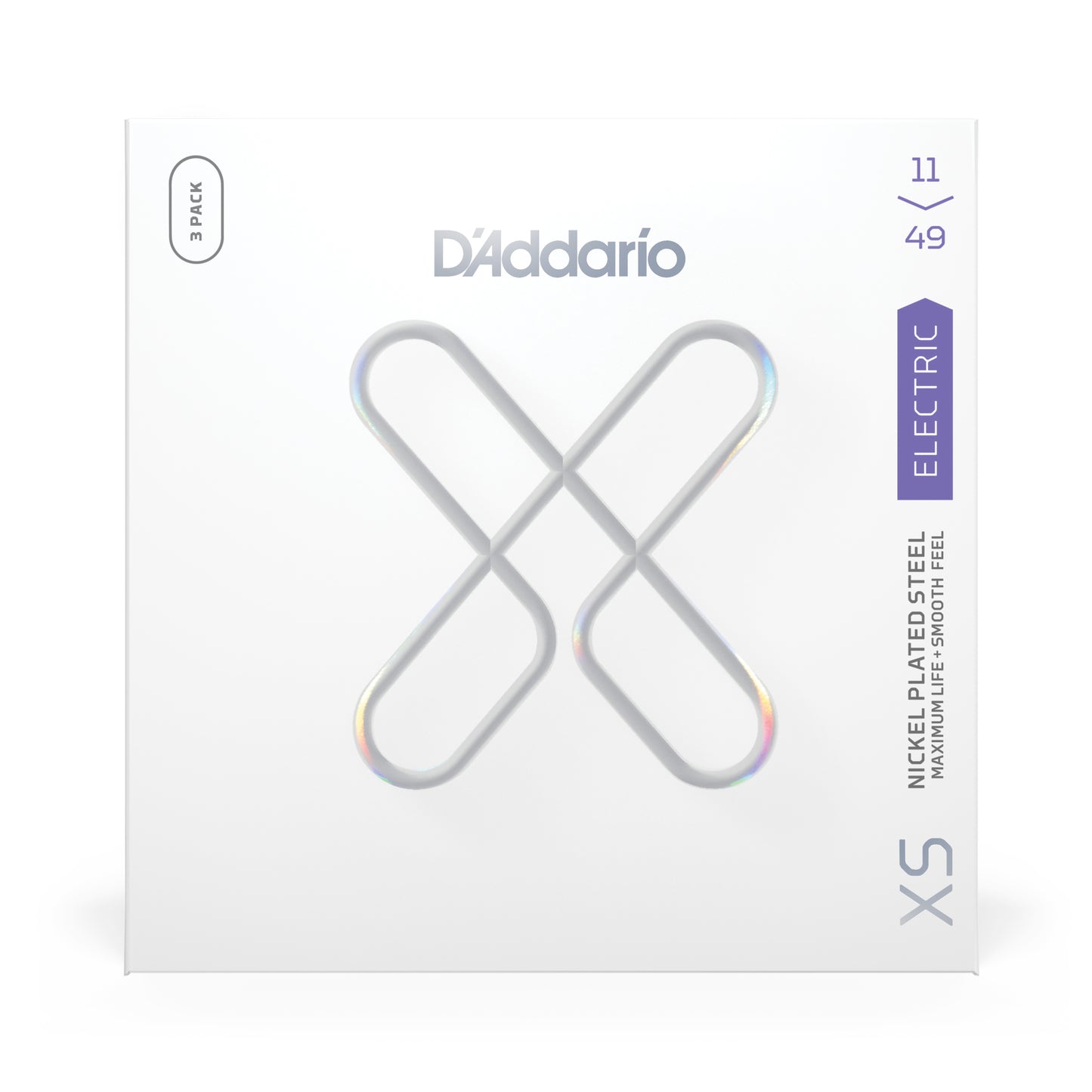 D'Addario 11-49 Medium, XS Nickel Coated Electric Guitar Strings 3-Pack